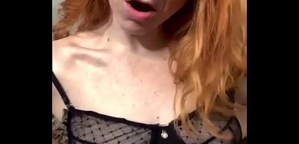  Flexible redhead gets fucked with feet behind head